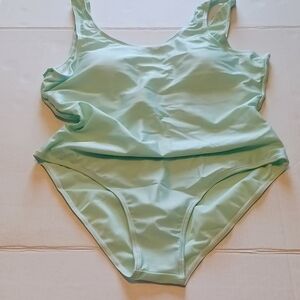 Basic One-piece Soft Green Swimsuit